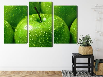 Ljuddämpande tavla - Green apples on a macro scale