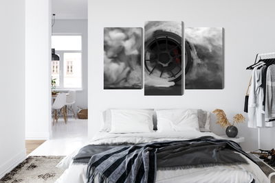 Ljuddämpande tavla - Car wheel in a cloud of 3d