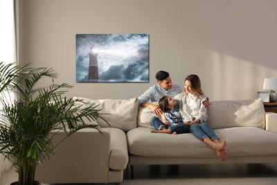 Ljuddämpande tavla - Sea of ​​snow and lighthouse