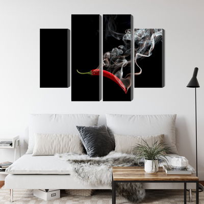 Ljuddämpande tavla - Red chili with smoke