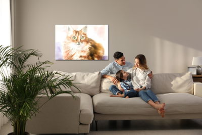 Ljuddämpande tavla - A cat like painted