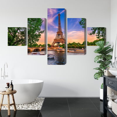 Ljuddämpande tavla - Eiffel tower and seine river