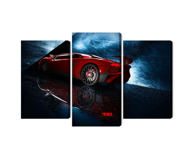 Ljuddämpande tavla - Sports car on an abstract