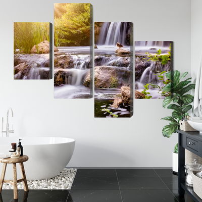 Ljuddämpande tavla - Waterfall at sunset