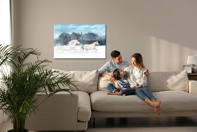 Ljuddämpande tavla - Horses galloping