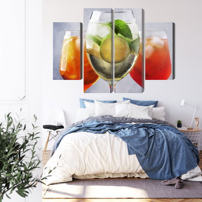 Ljuddämpande tavla - Set of summer cocktails