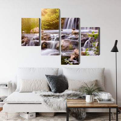 Ljuddämpande tavla - Waterfall at sunset