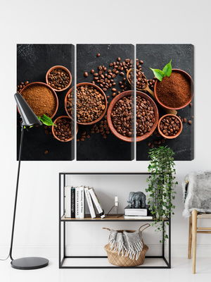 Ljuddämpande tavla - Ground coffee and beans