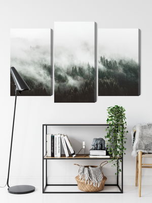Ljuddämpande tavla - Misty 3d forest landscape