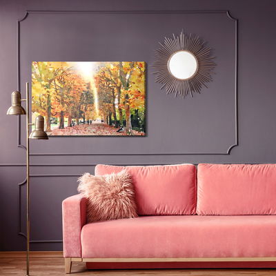 Ljuddämpande tavla - Autumn forest painted