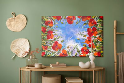 Ljuddämpande tavla - Bottom view of painted red