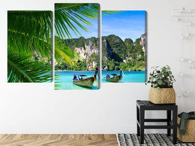 Ljuddämpande tavla - Tropical landscape 3d