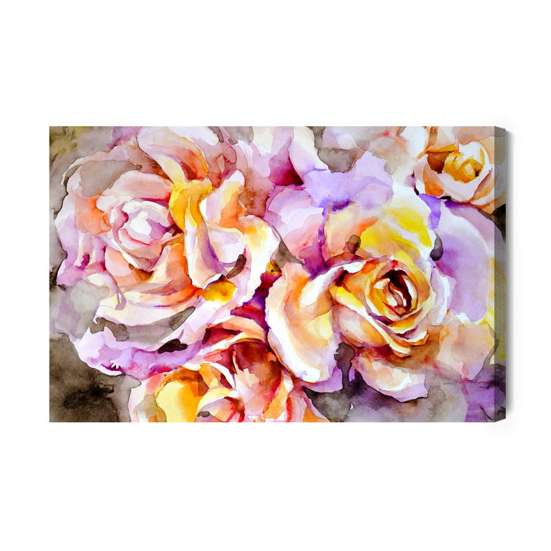 Ljuddämpande tavla - Colorful rose flowers painted