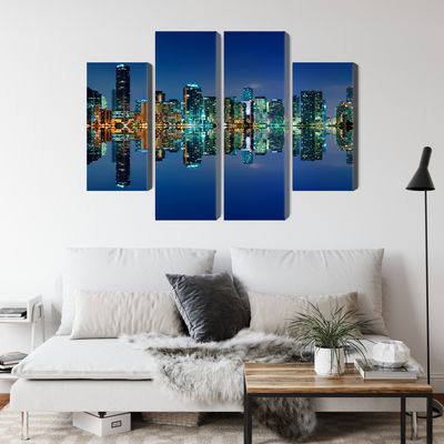 Ljuddämpande tavla - Panorama of miami by night