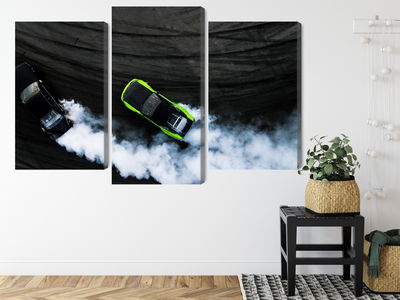 Ljuddämpande tavla - Drifting 3d cars