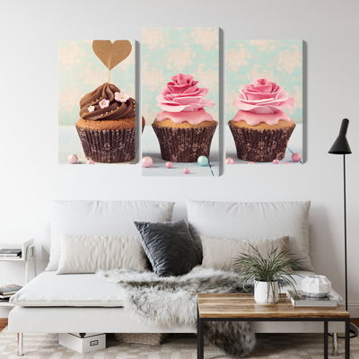 Ljuddämpande tavla - Cupcakes with cream