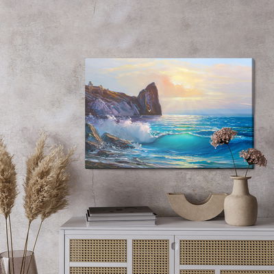 Ljuddämpande tavla - Rocky coast and the sea