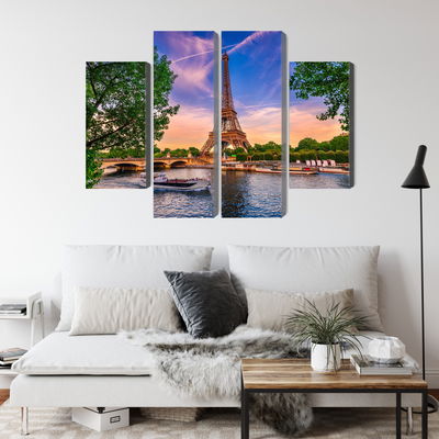Ljuddämpande tavla - Eiffel tower and seine river