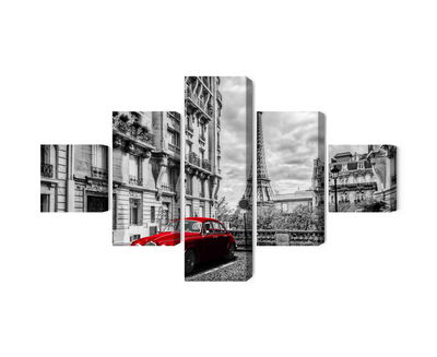 Ljuddämpande tavla - Red car in retro style