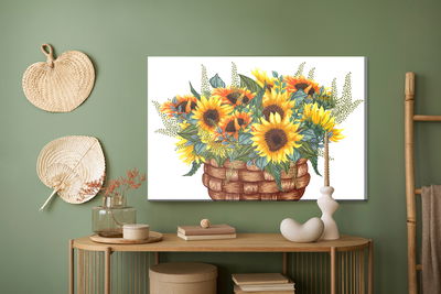 Ljuddämpande tavla - A basket with a bouquet