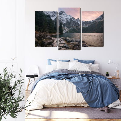 Ljuddämpande tavla - Lake and forest