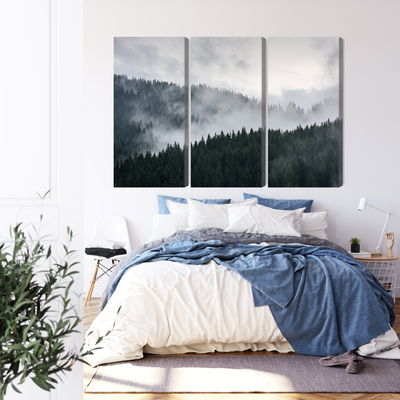 Ljuddämpande tavla - Misty 3d forest landscape