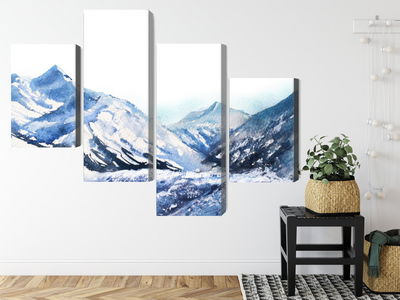 Ljuddämpande tavla - Watercolor mountain peak