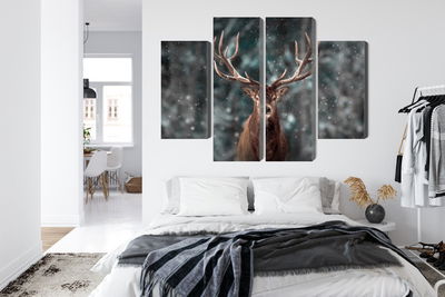 Ljuddämpande tavla - Deer in the forest 3d