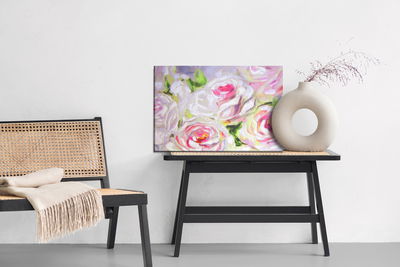 Ljuddämpande tavla - Blooming roses as painted