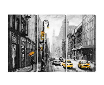 Ljuddämpande tavla - American city street view