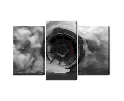 Ljuddämpande tavla - Car wheel in a cloud of 3d