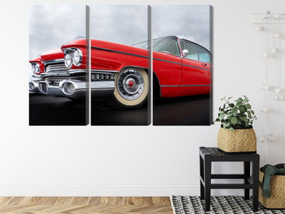 Ljuddämpande tavla - A red car from the 1950s