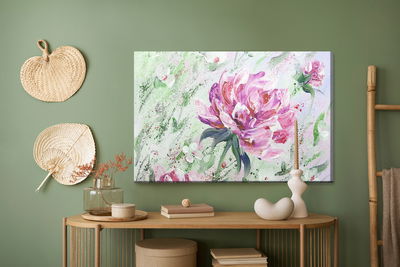 Ljuddämpande tavla - Peonies roses as painted