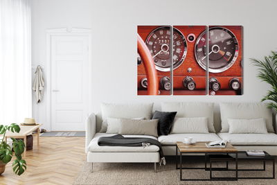 Ljuddämpande tavla - Counters in a retro car