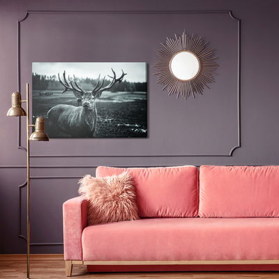 Ljuddämpande tavla - Black and white deer