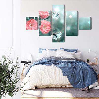 Ljuddämpande tavla - Delicate flowers and 3d