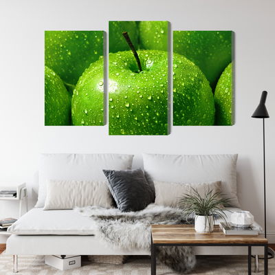 Ljuddämpande tavla - Green apples on a macro scale