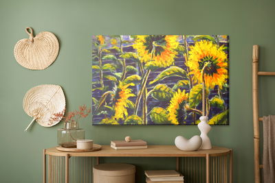 Ljuddämpande tavla - Sunflower flowers as painted