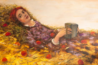 Ljuddämpande tavla - A woman among the poppies