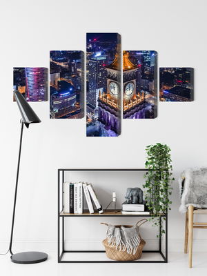 Ljuddämpande tavla - Warsaw panorama at night