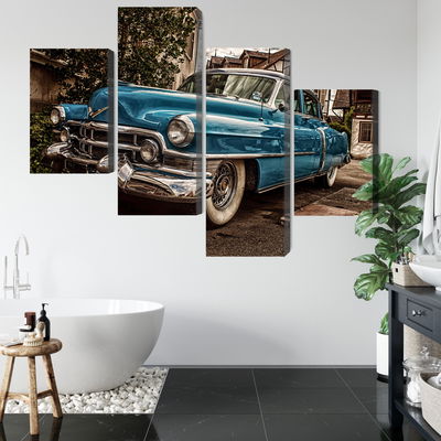 Ljuddämpande tavla - A blue cadillac eldorado