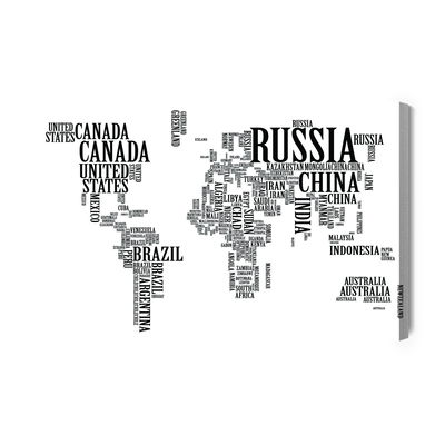 Ljuddämpande tavla - World map with black