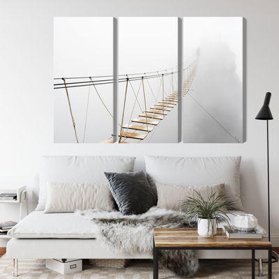 Ljuddämpande tavla - Hanging bridge in the fog