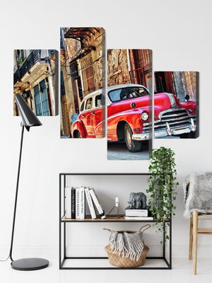 Ljuddämpande tavla - Old american car and havana