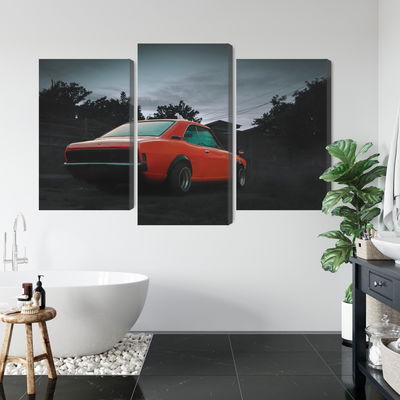 Ljuddämpande tavla - Orange retro car