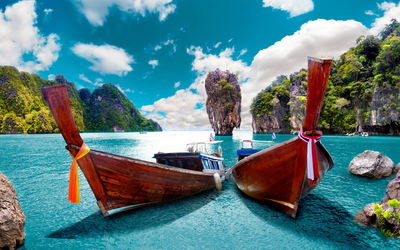 Ljuddämpande tavla - Boats at the andaman sea