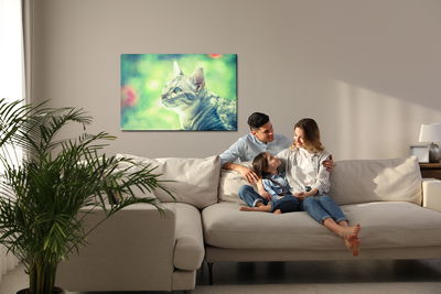 Ljuddämpande tavla - The cat looks like a painted