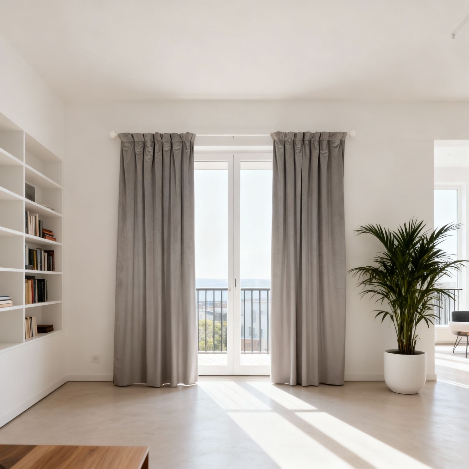 Extra bred ljuddämpande gardin – Silent Curtain Feltra (420cm 250cm Mörkbeige (16) Med mörkläggning)