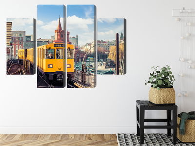 Ljuddämpande tavla - Yellow train in berlin