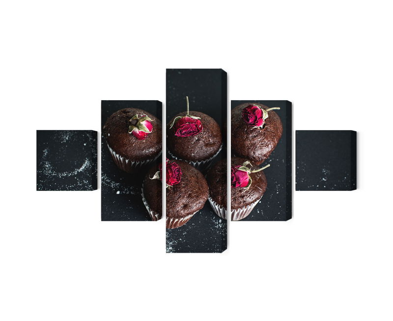 Ljuddämpande tavla - Chocolate muffins with roses